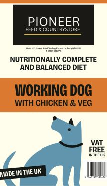Pioneer Working Dog Chick & Veg 15kg VAT free